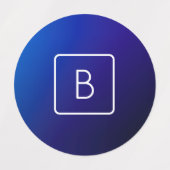 Einfache moderne dunkle blaue Ombre Gradient & Mon Etiketten (Design 1)