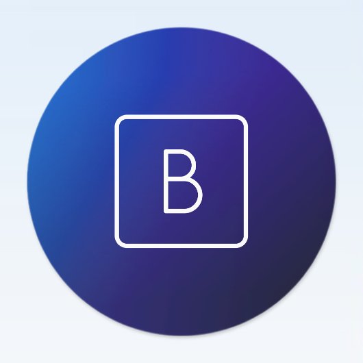 Einfache moderne dunkle blaue Ombre Gradient & Mon Etiketten