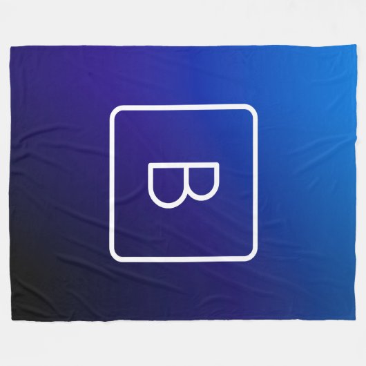 Einfache moderne dunkle blaue Ombre Gradient & Mon Fleecedecke (Vorderseite (Horizontal))