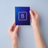 Einfache moderne dunkle blaue Ombre Gradient & Mon Flyer (Gruppe)