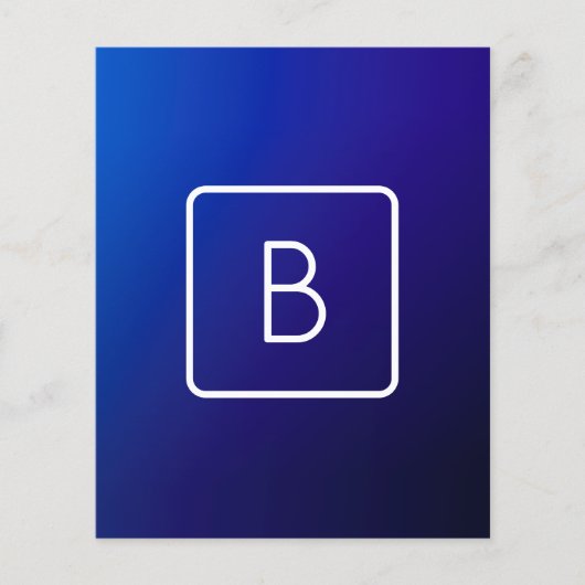 Einfache moderne dunkle blaue Ombre Gradient & Mon Flyer (Vorne)