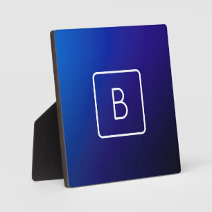 Einfache moderne dunkle blaue Ombre Gradient & Mon Fotoplatte