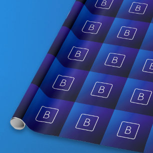 Einfache moderne dunkle blaue Ombre Gradient & Mon Geschenkpapier