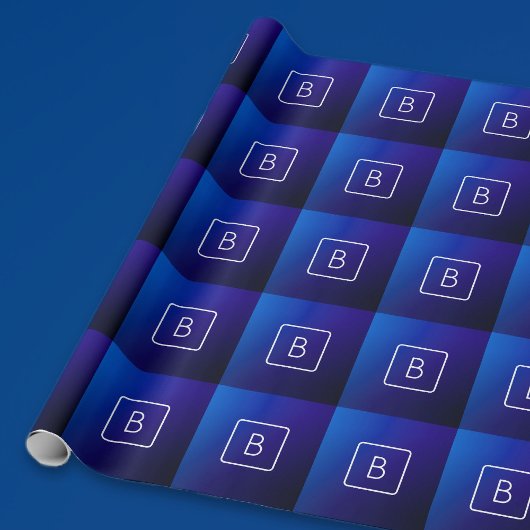 Einfache moderne dunkle blaue Ombre Gradient & Mon Geschenkpapier