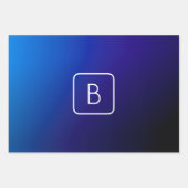 Einfache moderne dunkle blaue Ombre Gradient & Mon Geschenkpapier Set (Vorderseite 2)