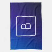 Einfache moderne dunkle blaue Ombre Gradient & Mon Geschirrtuch (Vertikal)