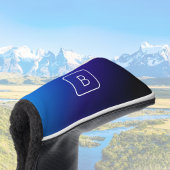 Einfache moderne dunkle blaue Ombre Gradient & Mon Golf Headcover