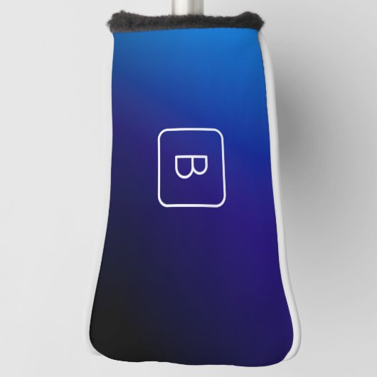 Einfache moderne dunkle blaue Ombre Gradient & Mon Golf Headcover (Rotieren 90)