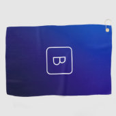 Einfache moderne dunkle blaue Ombre Gradient & Mon Golfhandtuch (Horizontal)