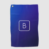 Einfache moderne dunkle blaue Ombre Gradient & Mon Golfhandtuch (Vorderseite)