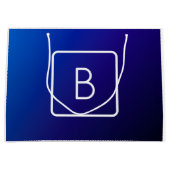 Einfache moderne dunkle blaue Ombre Gradient & Mon Große Geschenktüte (Vorderseite)