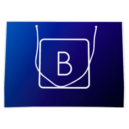 Einfache moderne dunkle blaue Ombre Gradient & Mon Große Geschenktüte (Vorderseite)