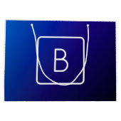 Einfache moderne dunkle blaue Ombre Gradient & Mon Große Geschenktüte (Rückseite)