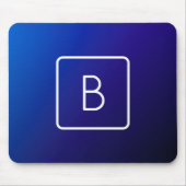 Einfache moderne dunkle blaue Ombre Gradient & Mon Mousepad (Vorne)