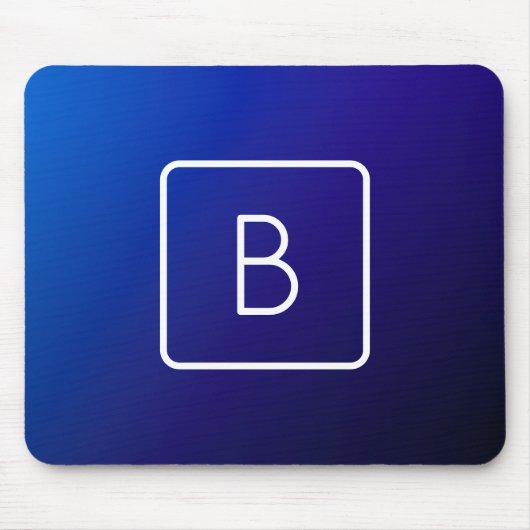 Einfache moderne dunkle blaue Ombre Gradient & Mon Mousepad (Vorne)