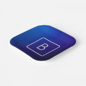 Einfache moderne dunkle blaue Ombre Gradient & Mon Pappteller (Gewinkelt)