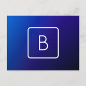 Einfache moderne dunkle blaue Ombre Gradient & Mon Postkarte (Vorderseite)