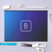 Einfache moderne dunkle blaue Ombre Gradient & Mon Seidenpapier (Handwerk)