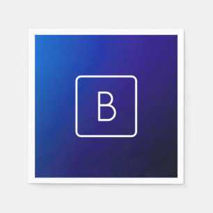 Einfache moderne dunkle blaue Ombre Gradient & Mon Serviette