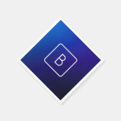 Einfache moderne dunkle blaue Ombre Gradient & Mon Serviette (Ecke)