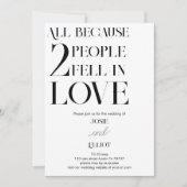 Einfache moderne dunkle und leichte Hochzeit Einladung (Vorderseite)