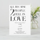 Einfache moderne dunkle und leichte Hochzeit Einladung (Stehend Vorderseite)