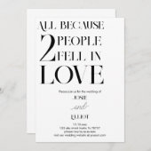 Einfache moderne dunkle und leichte Hochzeit Einladung (Vorne/Hinten)