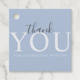 Einfache moderne Dusty Blue Baby Dusche Geschenket Geschenkanhänger