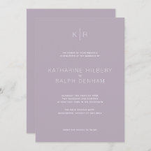 Einfache moderne Dusty Lilac Hochzeitseinladung