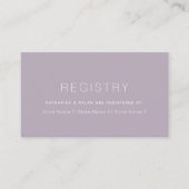 Einfache moderne Dusty Lilac Wedding Gift Registry Begleitkarte (Vorderseite)
