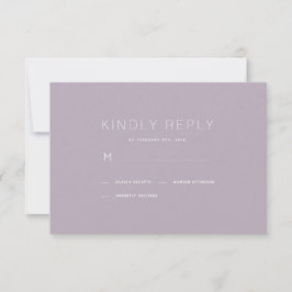 Einfache moderne Dusty Lilac Wedding RSVP Card