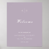 Einfache moderne Dusty Lilac Wedding Willkommen Poster (Vorne)