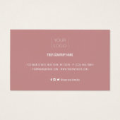 Einfache moderne Dusty Rose Discount Coupon Card (Rückseite)