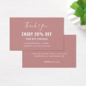 Einfache moderne Dusty Rose Discount Coupon Card (Schreibtisch)