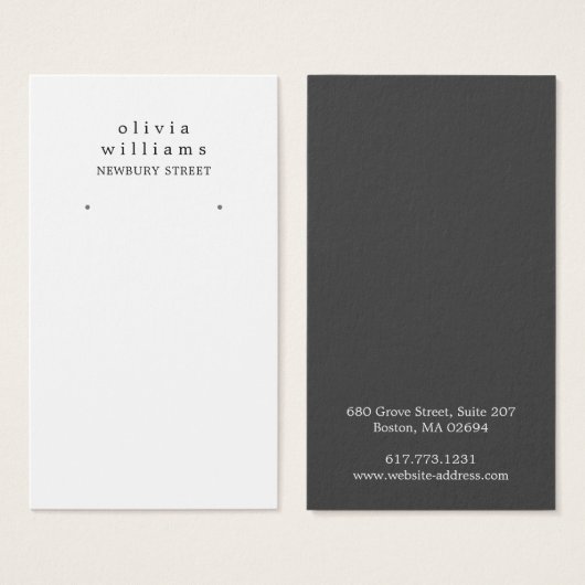 Einfache, moderne Earring Display Card (Vorne & Hinten)