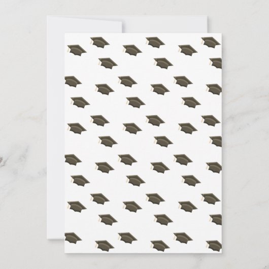 Einfache moderne, einfache Gold-Script-Graduierung Einladung (Rückseite)