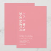 Einfache moderne Einladung mit Vornamen in Rosa un (Vorne/Hinten)