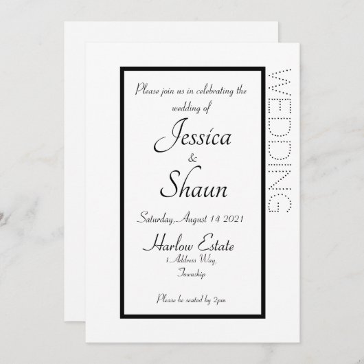 Einfache moderne Einladung Weiß (Vorne/Hinten)