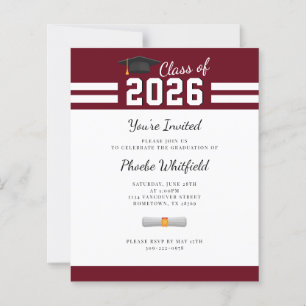 Einfache moderne Einladung zur Abschlussfeier 2026