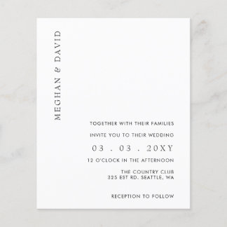 Einfache, moderne Einladung zur White Wedding
