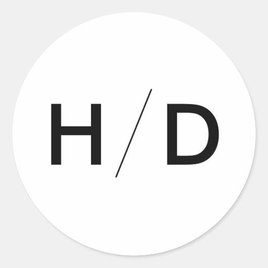 Einfache, moderne Einladungsaufkleber für Monogram Runder Aufkleber (Vorderseite)