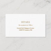 Einfache, moderne Eintrittskarte für die Hochzeits Begleitkarte (Vorderseite)