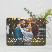 Einfache moderne einzigartige Art Foto Save The Date (Stehend Vorderseite)