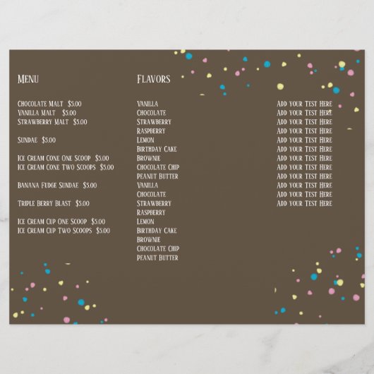 Einfache moderne Eiscreme Sprinkles Minimalistisch Flyer (Hinten)