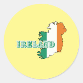 Einfache moderne Eisenbahn und irische Kunst-Karte Runder Aufkleber