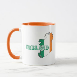Einfache moderne Eisenbahn und irische Kunst-Karte Tasse