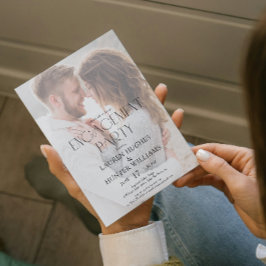 Einfache moderne Elegant-2-Foto-Engagement-Party Einladung