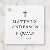 Einfache moderne Elegant Cross Baby Taufe Geschenkanhänger (Vorderseite)