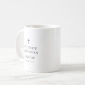 Einfache moderne Elegant Cross Baby Taufe Kaffeetasse (Vorderseite Links)