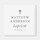 Einfache moderne Elegant Cross Baby Taufe Magnet (Vorne)